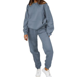 High Quality Custom Men's Winter Hooded Solid Breathable Anti-Bacterial Fleece Tracksuit <b>Sets</b> for Training with Logo - Product Image 4