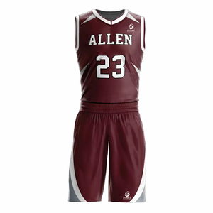 Camiseta de Baloncesto Personalizada sin Mangas con Cuello en V y Pantalones Cortos Deportivos con Logotipo Personalizado, Talla Grande, 100% Poliéster - Product Image 1