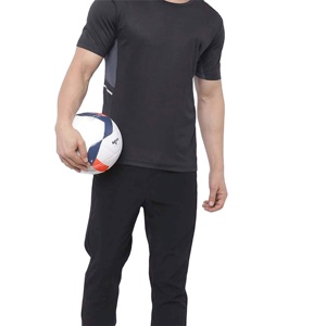 เสื้อยืดกีฬาแห้งเร็วของผู้ชายเสื้อยืดกีฬาแขนสั้นพิมพ์ลายพื้นระบายอากาศได้ดี - Product Image 5