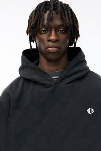 OEM Sweat à capuche vintage avec ourlet vieilli personnalisé lavé à l'acide sweat à capuche thermique épais 400-600GSM épaules tombantes Logo personnalisé lavé sweats à capuche - Product Image 5