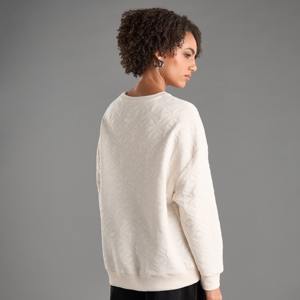 Jersey de mujer de lana con diamantes de imitación, sudadera de cuello redondo, algodón, suave, cálido, transpirable, ropa de calle de gran tamaño, sudadera Vintage - Product Image 1