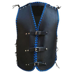 Chaleco de cuero de motocicleta de la mejor calidad para hombres Todos los tamaños y colores disponibles Transpirable Profesional Motocicleta Cuero genuino Ve - Product Image 3