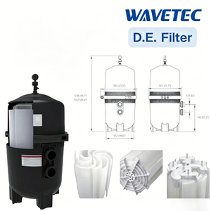 WAVETEC D-Pro D.E. Filtre pour piscine en terre de diatomées 48/62 pieds carrés, 2 pouces, 50 PSI, pour système de filtration d'eau de piscine - Product Image 3