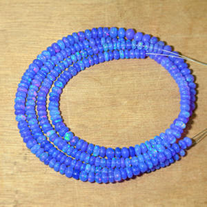 Perles d'opale éthiopiennes rondes faites à la main de haute qualité AAA+, taille des perles 3,5 mm, longueur du brin 8 à 16 pouces, couleur lavande naturelle, pour la création de bijoux - Product Image 3