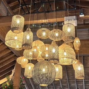 Pantalla de bambú de Vietnam, fabricante de exportación, venta al por mayor, decoración de iluminación natural hecha a mano OEM - Product Image 1