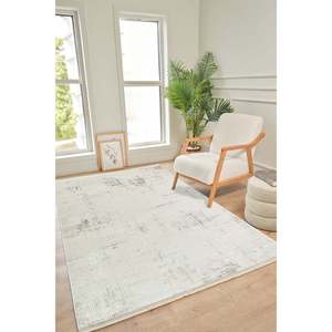 Alfombra Moderna de Terciopelo Crema Netline Home Depot KD010, 100% Micro Poliéster, No Desprende Pelusa, Fácil de Limpiar, Duradera, para Dormitorio y Juego de Alfombras - Product Image 6