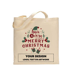 Sac fourre-tout en coton Joyeux Noël - Sacs de Noël festifs - Product Image 2