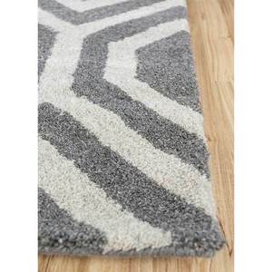 Alfombra de Lana y Viscosa con Diseño Geométrico Gris y Negro, Hecha a Mano, para el Hogar, Modelo TR-14615 - Product Image 4