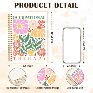 Carnet à spirales à thème floral, notes d'ergothérapie, santé mentale, écriture, carnet d'ergothérapeute, carnets à spirales - Product Image 4