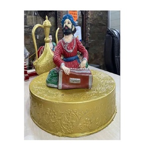Statue en fibre musicale rajasthani pour décor de table Statues en fibre et base pour décoration de table Statues en PRF faites à la main Table USA - Product Image 1
