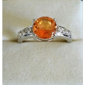 Romantic Round <b>Solitaire</b> <b>Ring</b> in Sterling <b>Silver</b> Marquise Geometric Shape Rhodium Plated with Fine Jewelry Setting for Gift - Product Image 1