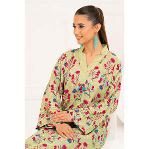 Ensemble 2 pièces en viscose imprimée avec décoration à pompons WNST-52008 - Product Image 1