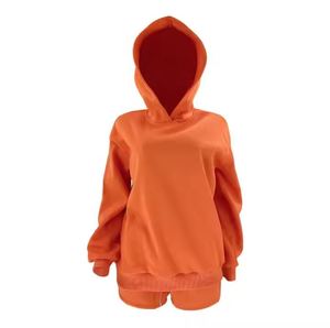 Conjunto de dos piezas de alta calidad para mujer para el invierno para las estaciones de verano Conjunto doble de sudaderas con capucha y pantalones cortos para mujer - Product Image 5