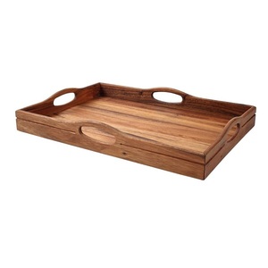 Plateaux de service en bois de noyer de forme rectangulaire, design personnalisé, au prix le plus bas, hôtels, restaurants et cuisine à domicile - Product Image 1
