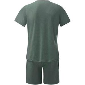 Tenue décontractée de rue d'été pour hommes ensemble de deux pièces en gros avec short imprimé et t-shirts séchage rapide et respirant - Product Image 5