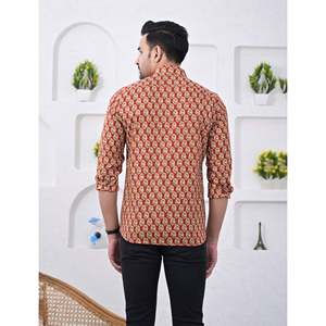 Chemise décontractée pour homme en coton imprimé à manches longues, respirante, en popeline ou tissu Oxford, motif floral ou à pois, offre ODM - Product Image 3