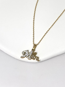 Summer Essential Collier pendentif minimaliste Moonriver pour femmes Perles de cuivre Chaîne en cuivre plaqué diamant - Product Image 2