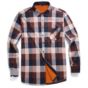 Camisas de franela para hombre al por mayor con estilo de botón a presión camisas de franela de algodón y poliéster de dos bolsillos con servicio OEM - Product Image 1