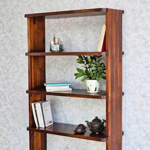 KS68234 6-Tier Acacia Wood <b>Bookshelf</b> 80x30x160cm Standing Type for Living Room Bedroom Kids' Space - Product Image 3