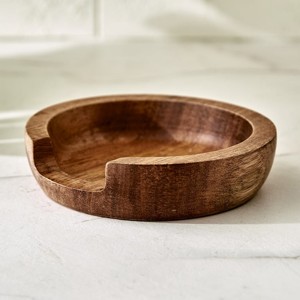 Acacia Wood Spoon Rest Metal <b>Kitchen</b> Holder for Spatulas Spoons <b>Tongs</b> More - Product Image 1
