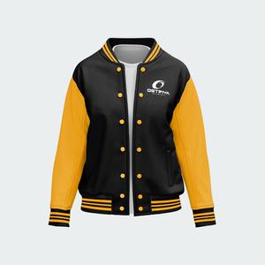 Veste d'hiver chaude pour homme avec couleur unie et manches longues Broderie personnalisée Varsity Letterman Vente en gros Manteau uni teint - Product Image 2