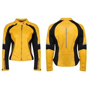 Blouson de moto en cuir véritable imprimé pour femme, coupe-vent, qualité supérieure, sur mesure, élégant, hiver, 100% cuir véritable - Product Image 1