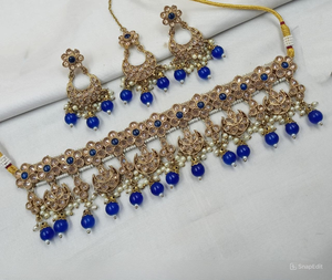 สร้อยคอชุบทองโบราณสวยงามลูกบาศก์เพทายคริสตัลตุ้งติ้งตุ้งติ้งเครื่องประดับสร้อยคอแต่งงานพร้อมต่างหูสำหรับผู้หญิง - Product Image 1