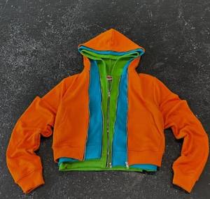 Sweat à capuche surdimensionné à trois couches avec lavage à l'acide personnalisé pour hommes, 100% coton, poids lourd, streetwear, fabricant OEM - Product Image 5