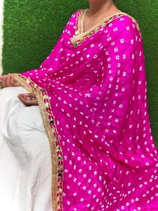 Bufanda Bandhani Dupatta de algodón suave hecha a mano auténtica ColorfulBandhani Wrap Festival-Ready Multicolor Dupatta - Product Image 4