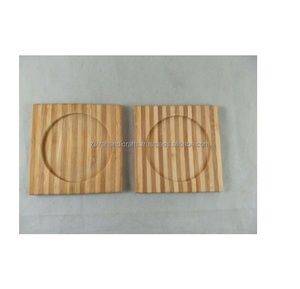 ชุดที่รองแก้วธรรมชาติสีเข้ม,แผ่นรองแก้วเครื่องดื่มดีไซน์ไม้อะคาเซียแฮนด์เมดที่ดีที่สุดเสื่อไม้เปล่าสำหรับถ้วยกาแฟชา - Product Image 4