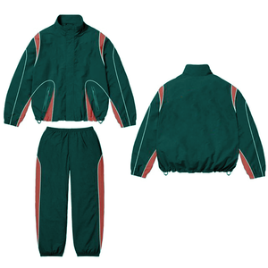 Ensemble d'hiver unisexe de haute qualité, coupe-vent à capuche 100 % coton épais, survêtement bicolore avec logo personnalisé, coupe oversize - Product Image 2