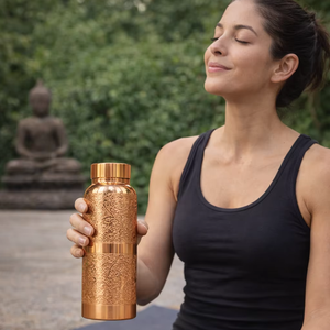 Botella de Cobre para Yoga y Bienestar de 500 ml, Botella de Cobre para Meditación, Botella de Agua de Cobre para Viajes, Botella de Cobre para Oficina - Product Image 1