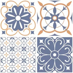 Carreaux en céramique à fleurs rustiques de style marocain 30x30cm Décoration de sol de salon mate - Product Image 2