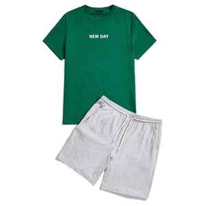 2025เสื้อยืดและกางเกงขาสั้นสำหรับผู้ชายและกางเกงขาสั้นชุดกางเกงขาสั้นสองชิ้นทรงโอเวอร์ไซส์ - Product Image 4