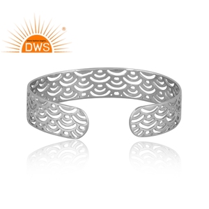 Hot Selling 925 Sterling <b>Silver</b> Filigree Design <b>Cuff</b> Bangle Custom Jewelry For Women Gift For Her - Product Image 3