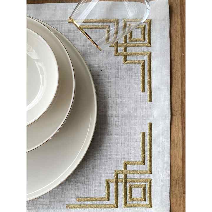 American Placemat Double Square Gold Set of 6