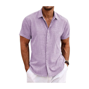 เสื้อเชิ้ตฮาวายทรงพอดีตัวมีกระดุมแขนครึ่งแขนของผู้ชายผ้าฝ้าย100% คุณภาพสูงและพรีเมี่ยม - Product Image 2