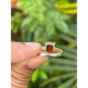 925 Silver Fine Jewelry Emerald Cut Gemstone <b>Ring</b> with Fire <b>Opal</b> Turquoise Yellow <b>Gold</b> Inlay Dainty Style for Everyday Wear - Product Image 5