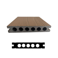 Planche en bois-plastique co-extrudé WPC au design moderne, couleur marbrée, sept trous, pour sol extérieur, jardin, cuisine, pose facile
