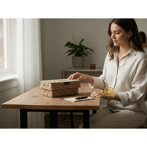 Eco-Friendly 10x10x5 Inch Woven <b>Jute</b> and Cotton Storage <b>Basket</b> with Lid Multipurpose Organizer for Living Room Home Use - Product Image 1