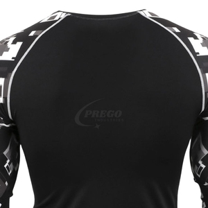 เสื้อรัดกล้ามเนื้อแขนยาวสำหรับผู้ชาย บริการ OEM ODM ทรงเข้ารูป ระบายอากาศได้ดี ผลิตจากผ้าสแปนเด็กซ์และโพลีเอสเตอร์ สำหรับผู้ใหญ่ ชุดกีฬา - Product Image 6