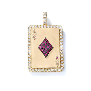 Bling Card Unisex 14K colgante de oro y plata esterlina 925 18K chapado en oro con joyería de moda de diamantes - Product Image 2