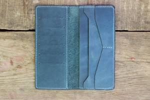 Portefeuille unisexe en cuir véritable mince et long pour femmes Nouveau design LWW-0014 - Product Image 4