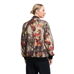 Veste universitaire en laine d'hiver pour femmes avec capuche avant Zip Digital Camo Bomber Tops Gommage médical léger pour les infirmières Style Letterman - Product Image 4