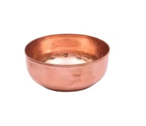 Plato de fruta de cobre decorativo con logotipo personalizado, cuenco para servir, Frutero de Metal martillado para exportar desde la India - Product Image 1