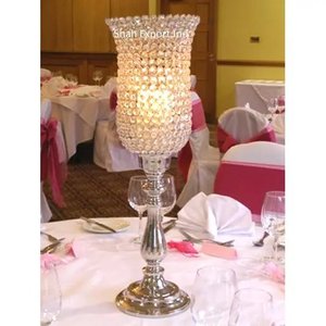 High Quality Crystal Wedding <b>Lights</b> Decoration Centerpiece Silver Hurricanes Holder For Festival & Party Supplies - Product Image 6