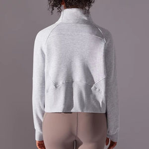 À la mode surdimensionné demi fermeture éclair sweats décontracté couleur personnalisée Streetwear quart zip sweat avec poches parfait pour l'hiver porter - Product Image 2