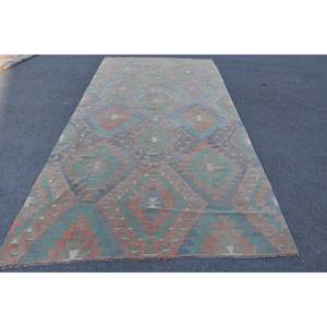 Traditionnel Brun Vert 5.7 X 11.4ft Grande Surface Tapis Turc Motif Abstrait Rectangulaire PP Matériel pour Salon Couloir Chambre - Product Image 1
