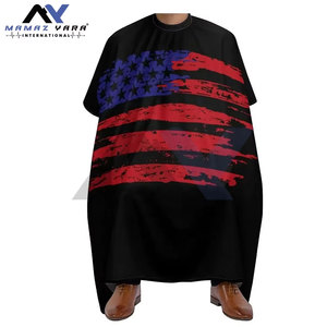 Vente chaude Cape de salon professionnelle en polyester noir imperméable pour la coupe de cheveux, le lavage, le coiffage, les ciseaux de barbier - Product Image 3