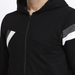 Pull à capuche décontracté de couleur unie pour hommes, thermique, respirant, évacuation de l'humidité, séchage rapide, écologique, grande taille, coupe régulière - Product Image 5